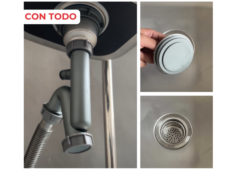 LAVADERO DE COCINA DE 50CM* 45CM CON SOPORTE - 2