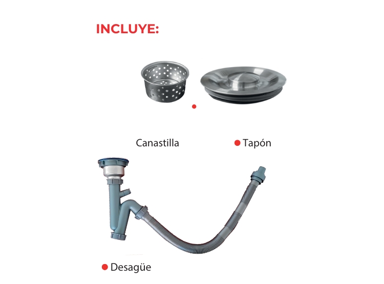 LAVADERO DE COCINA DE 50CM* 45CM CON SOPORTE - 5