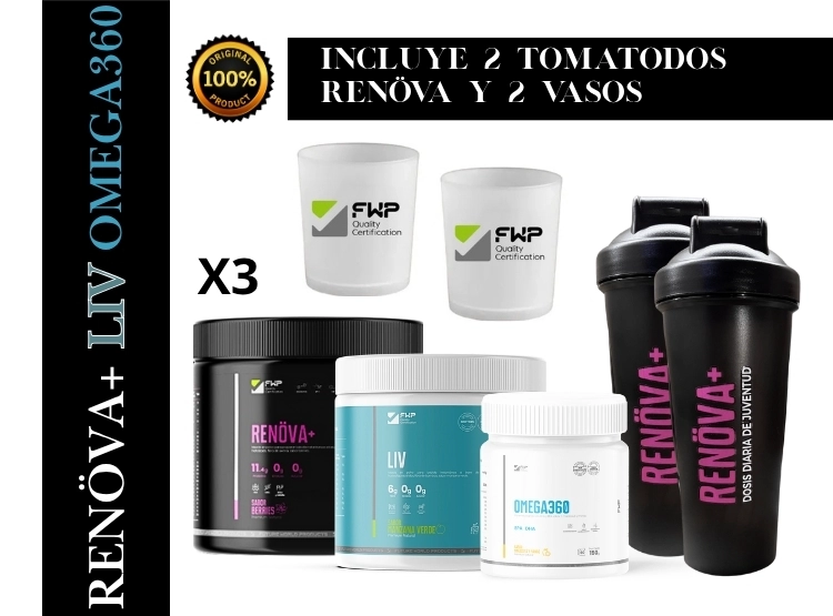 COLÁGENO RENOVA HIDROLIZADO + LIV FIBRA + OMEGA360 FWP X3 - 1
