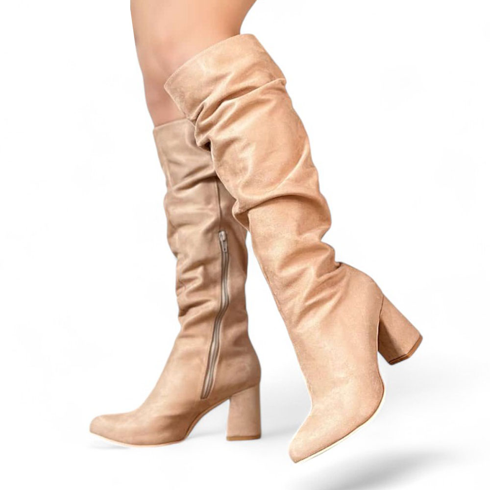 Ripley - BOTAS MUJER BEIGE CON ALTURA 7CM ELEGANTE 1177 5C-80