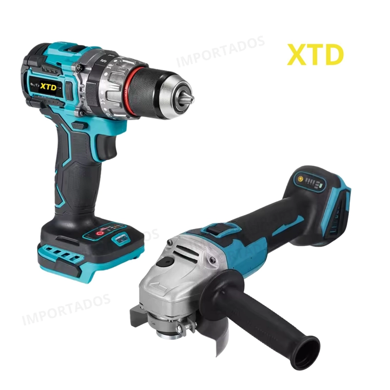 COMBO TALADRO PERCUTOR MÁS AMOLADORA BATERIA 118V - 2