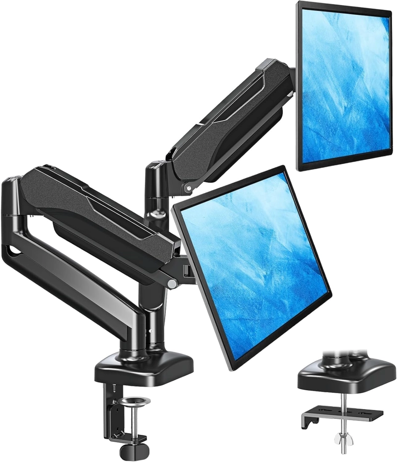 RACK SOPORTE BRAZO PARA 2 MONITOR 17 A 30 PULGADAS MESA O ESCRITORIO - 1