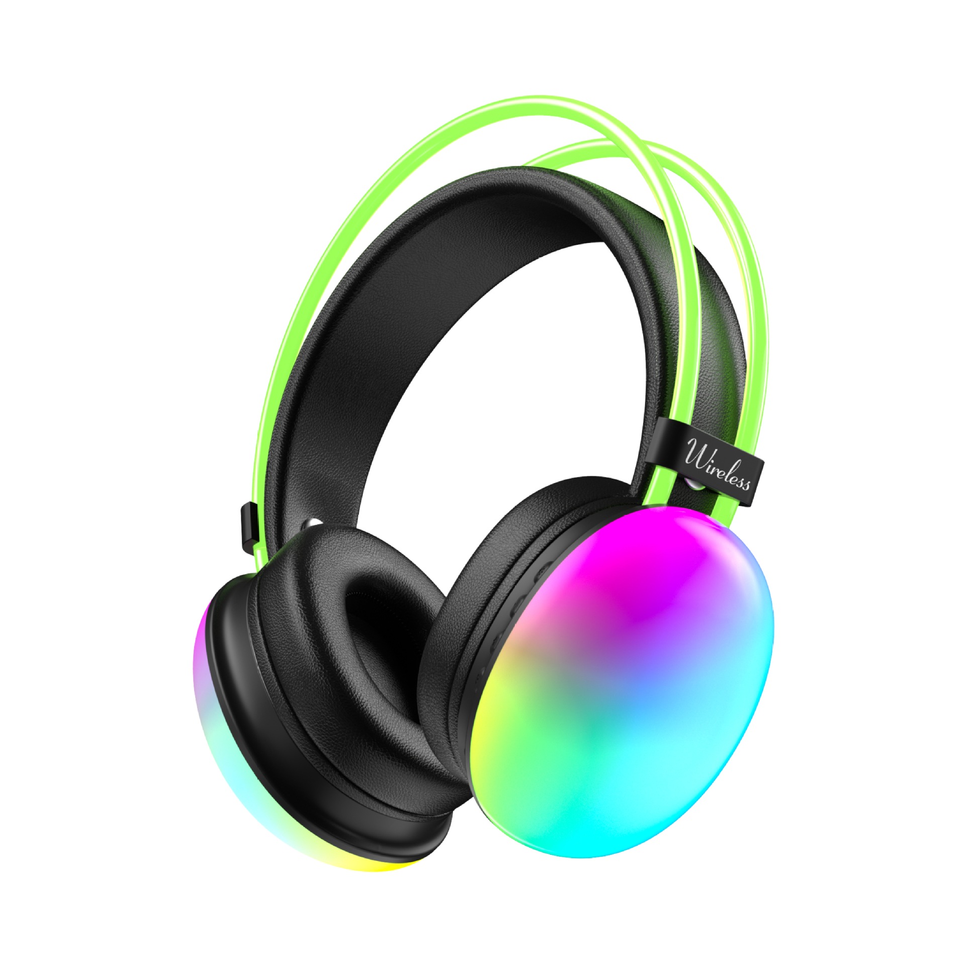 AUDÍFONOS GAMER DE VINCHA CON BLUETOOTH LUZ RGB COLOR NEGRO - 3