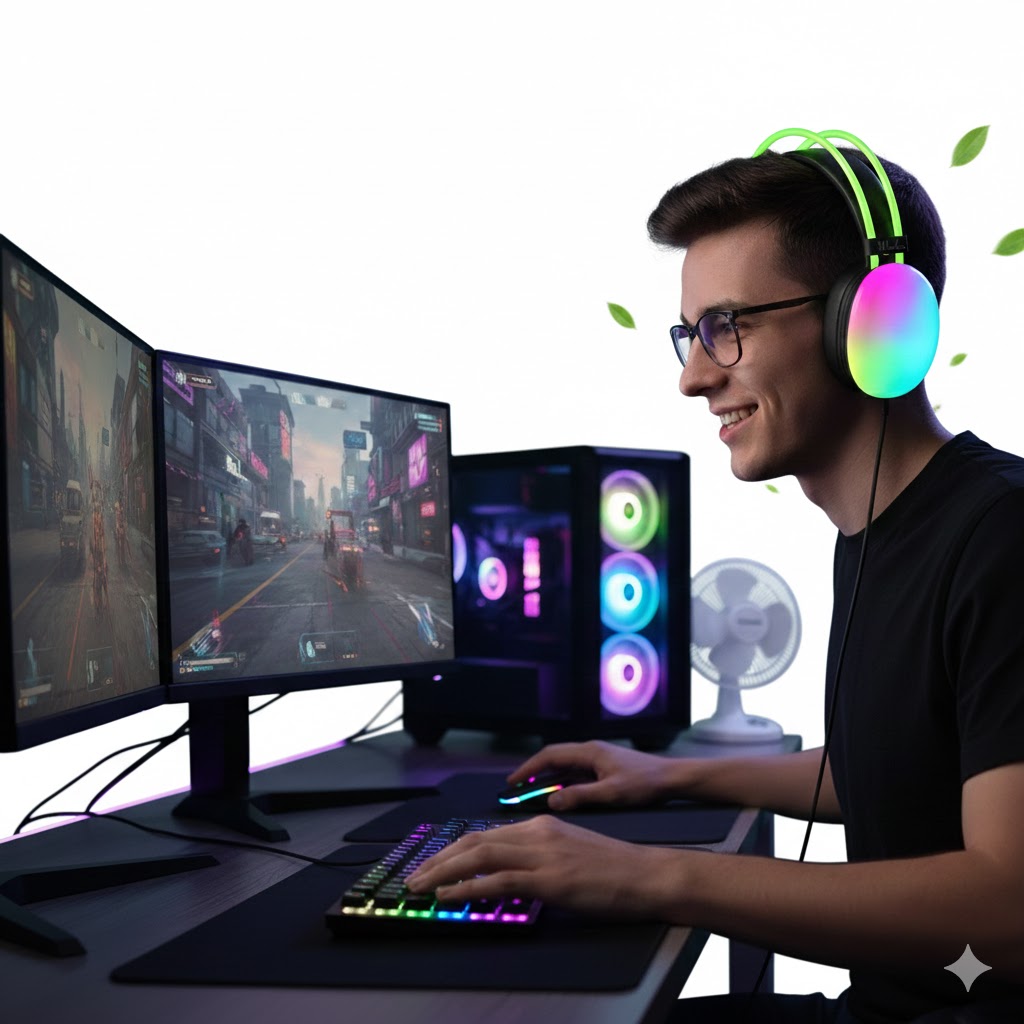 AUDÍFONOS GAMER DE VINCHA CON BLUETOOTH LUZ RGB COLOR NEGRO - 4
