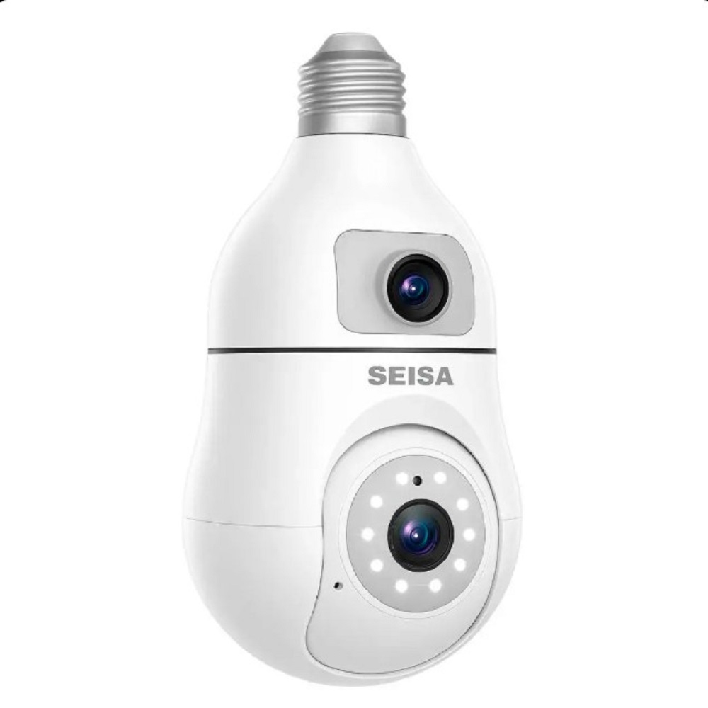 Seisa FOCO CÁMARA WIFI SEISA 1080P FULL HD DOBLE LENTE 360° CON AUDIO Y ...
