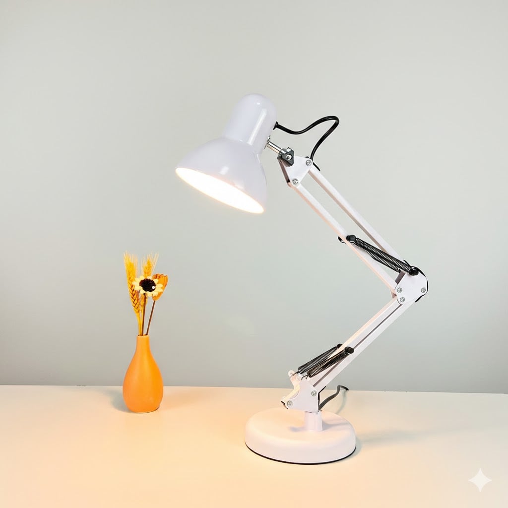 LÁMPARA DE ESCRITORIO CON BRAZO AJUSTABLE DE METAL PARA MESA - 4