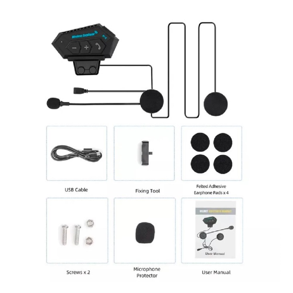 AUDÍFONOS BLUETOOTH PARA CASCO MOTO AURICULARES INALÁMBRICOS - 3