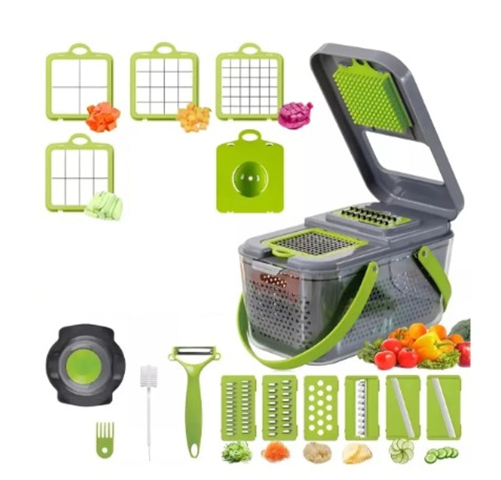PICADOR DE VERDURAS ALIMENTOS FRUTAS RALLADOR CORTADOR - 2