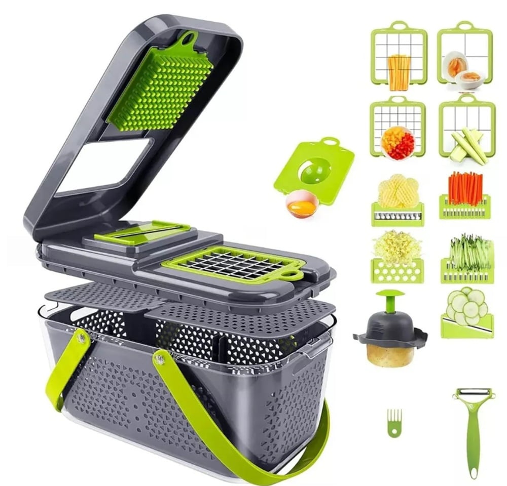 PICADOR DE VERDURAS ALIMENTOS FRUTAS RALLADOR CORTADOR - 4