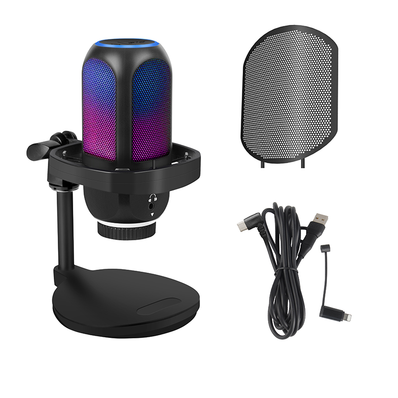 MICRÓFONO CONDENSADOR RGB SONIDO DE ALTA CALIDAD STREAMING GRABACIÓN - 2