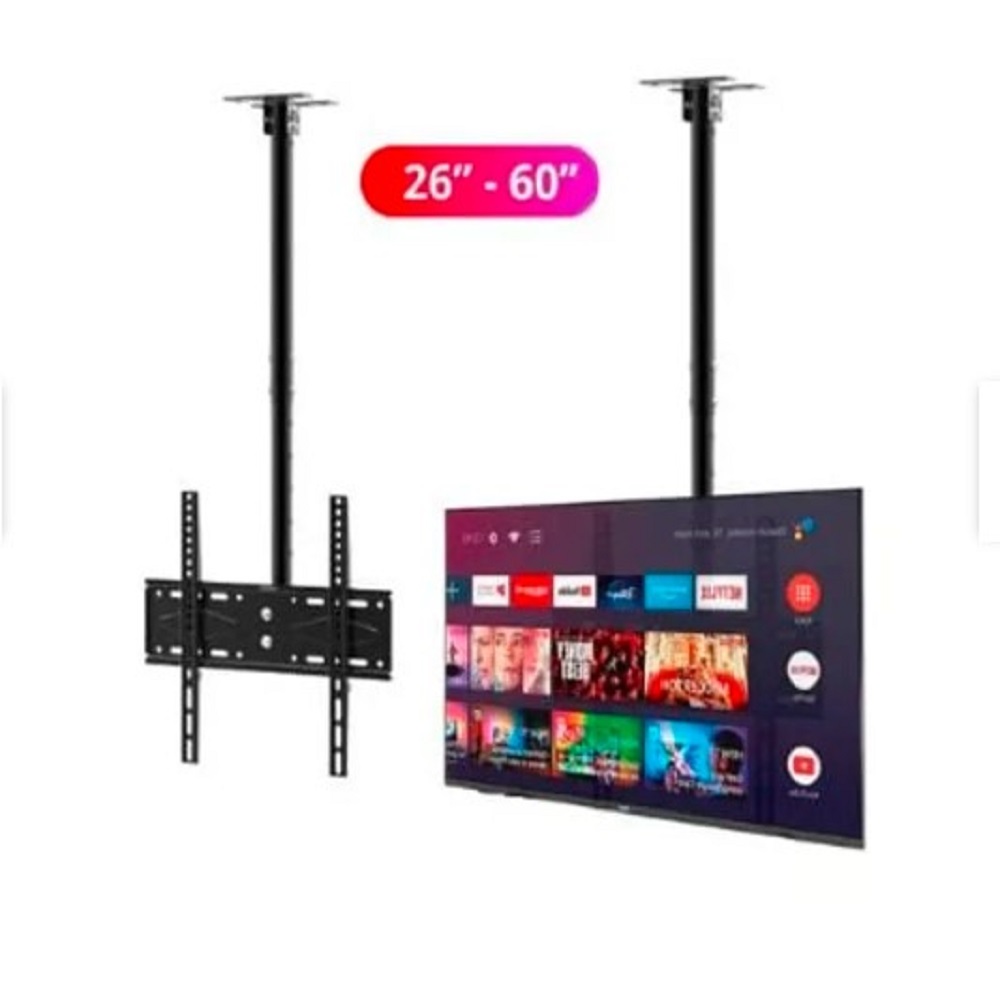 RACK 26 A 60 PULGADAS DE TECHO PARA TV COLGANTE O PARED NEGRO - 1