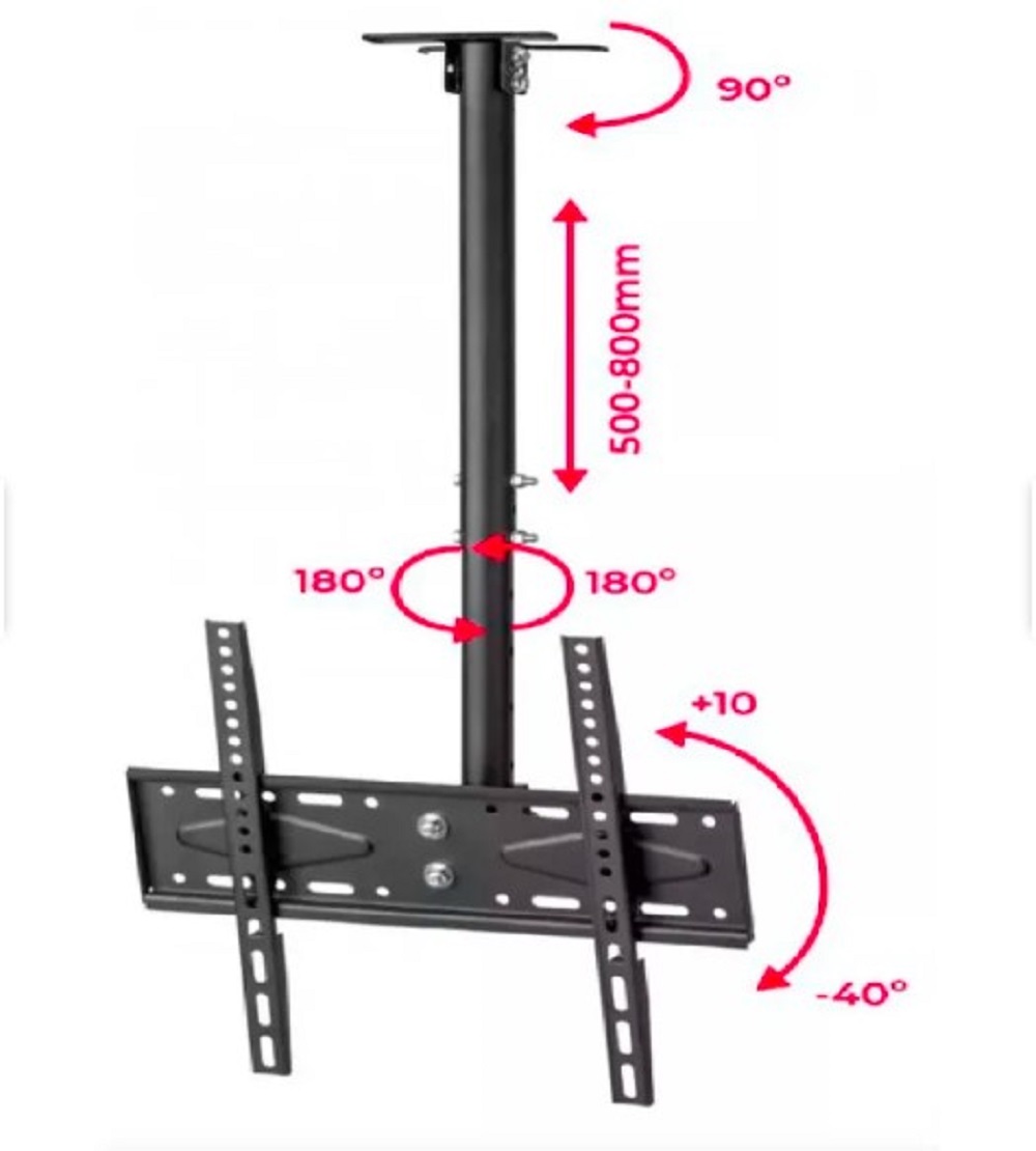 RACK 26 A 60 PULGADAS DE TECHO PARA TV COLGANTE O PARED NEGRO - 3