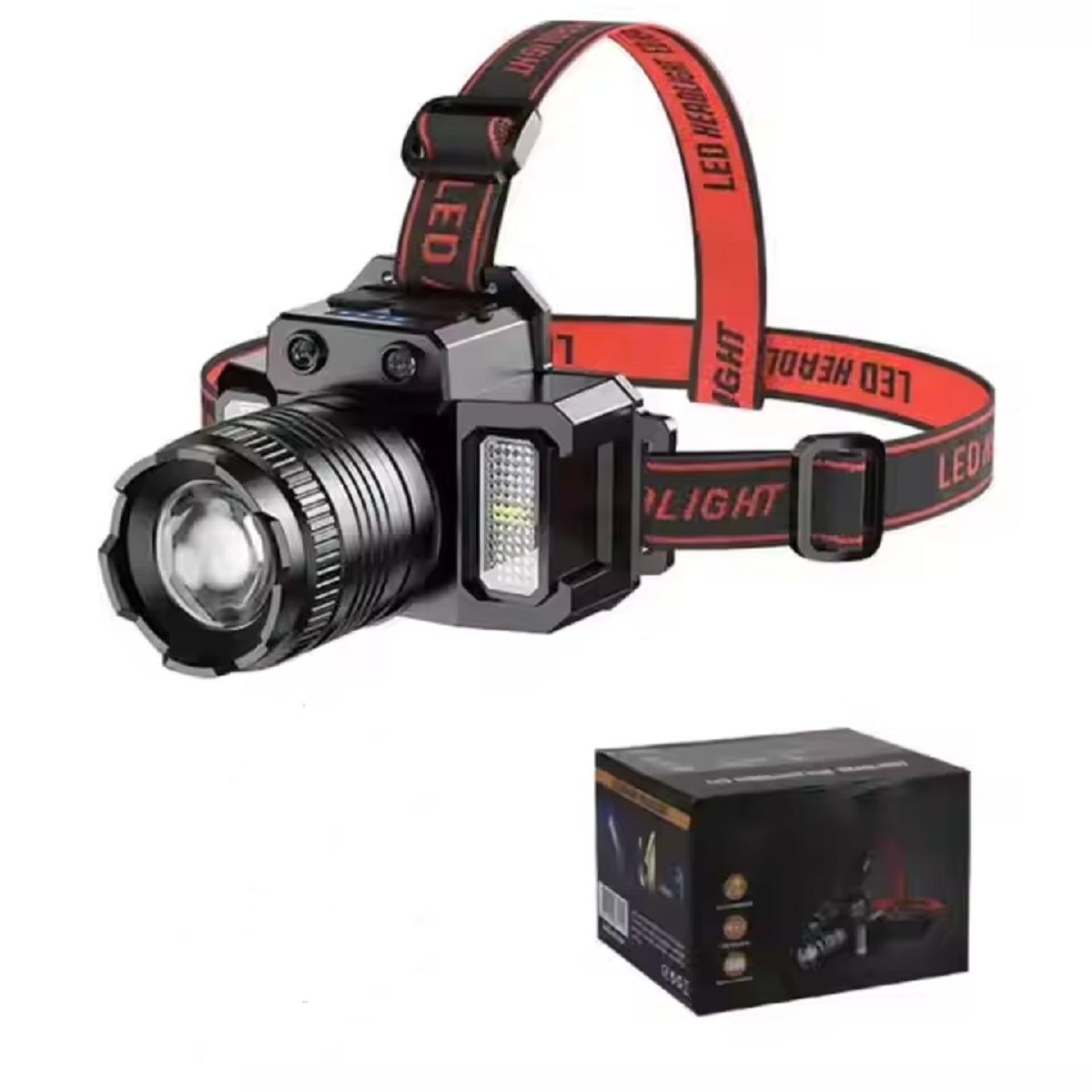 LINTERNA DE CABEZA LED CON SENSOR 5 MODOS LINTERNA FRONTAL - 5