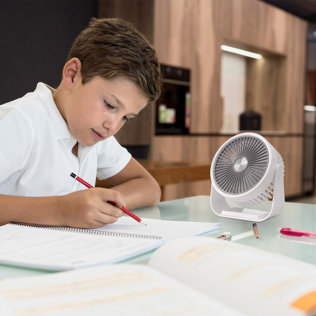 VENTILADOR PORTATIL PARA ESCRITORIO USB RECARGABLE 3 VELOCIDADES - 3