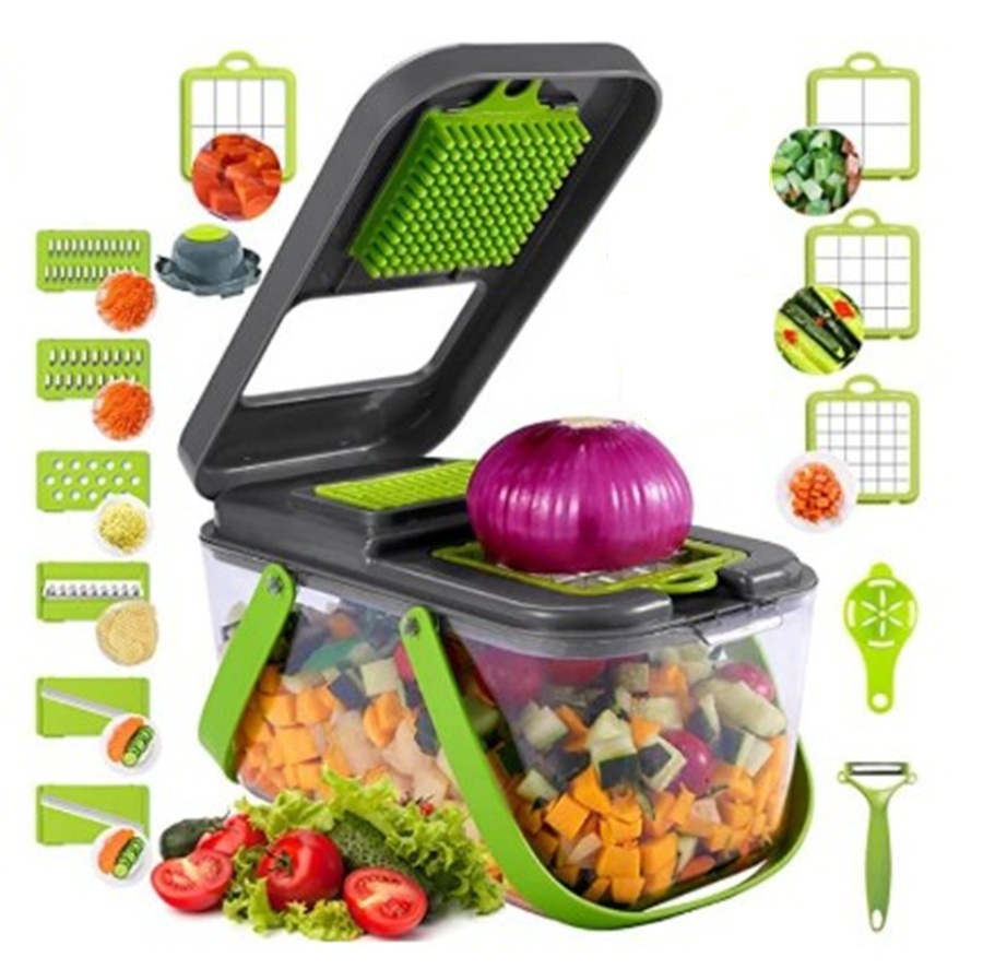 PICADOR DE VERDURAS ALIMENTOS FRUTAS RALLADOR CORTADOR - 2
