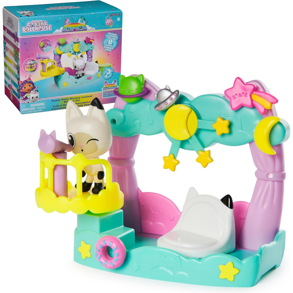 GABBY'S DOLLHOUSE BALCÓN DE ENSUEÑO CON PANDY PAWS 8 PIEZAS - 1
