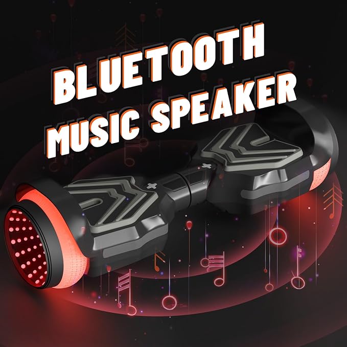SCOOTER ELECTRICO LED Y MUSICA SMART BALANCE MONOPATIN HOVERBOARD | NEGRO - 2