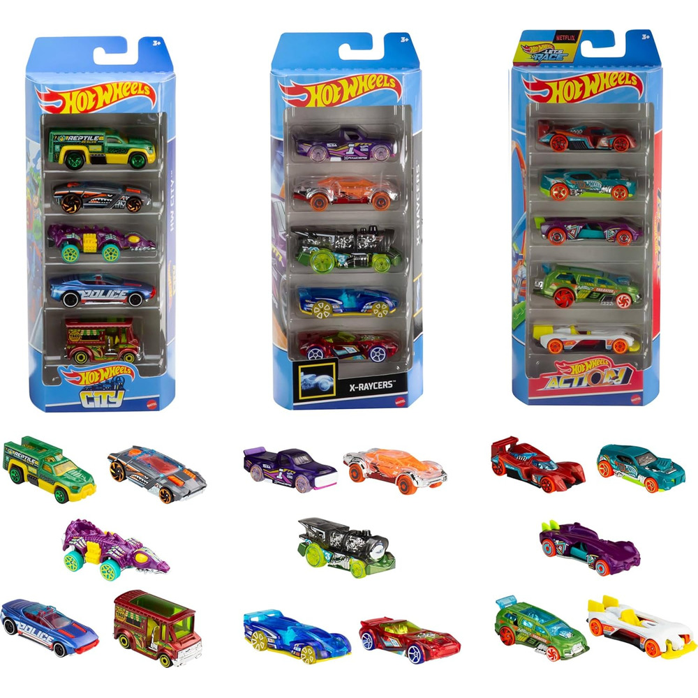 HOT WHEELS PAQUETE DE 15 AUTOS 1:64 INCLUYE HW CITY X-RAYCERS Y TRACK PACK - 1
