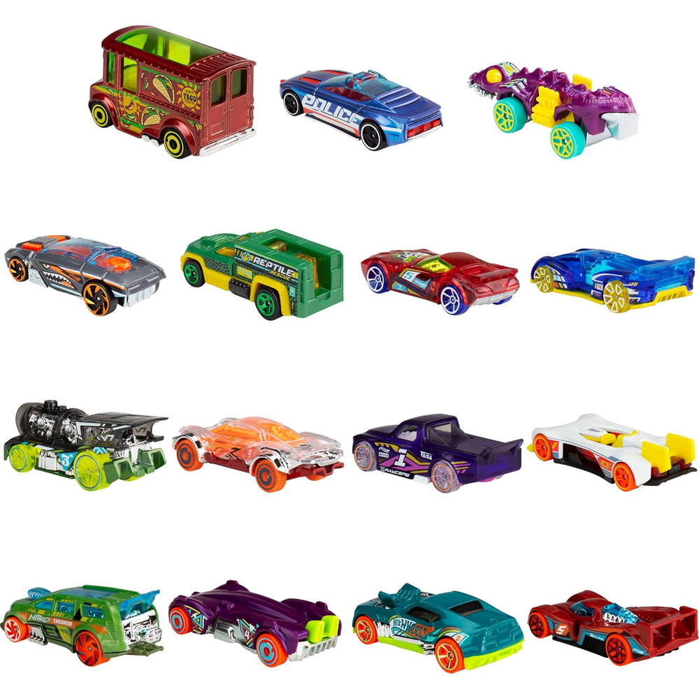 HOT WHEELS PAQUETE DE 15 AUTOS 1:64 INCLUYE HW CITY X-RAYCERS Y TRACK PACK - 3