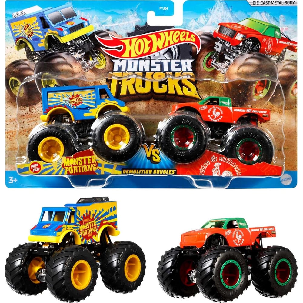 HOT WHEELS MONSTER 2-PACK DEMOLITION DOUBLES 2 AUTOS A ESCALA 1:64 - 1