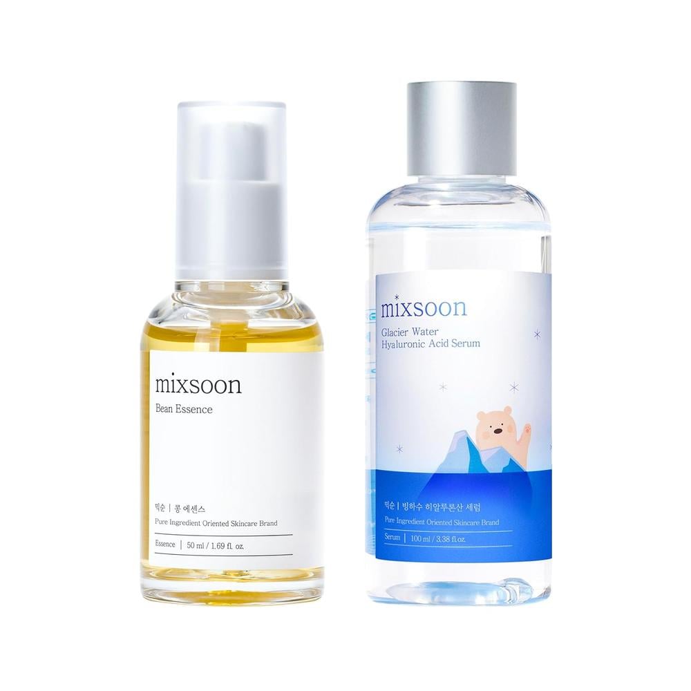 MIXSOON SET DÚO GLASS SKIN (ESENCIA DE BEAN 30 ML + SÉRUM GLACIAR 300 ML) – KOREA SKIN CARE - 1
