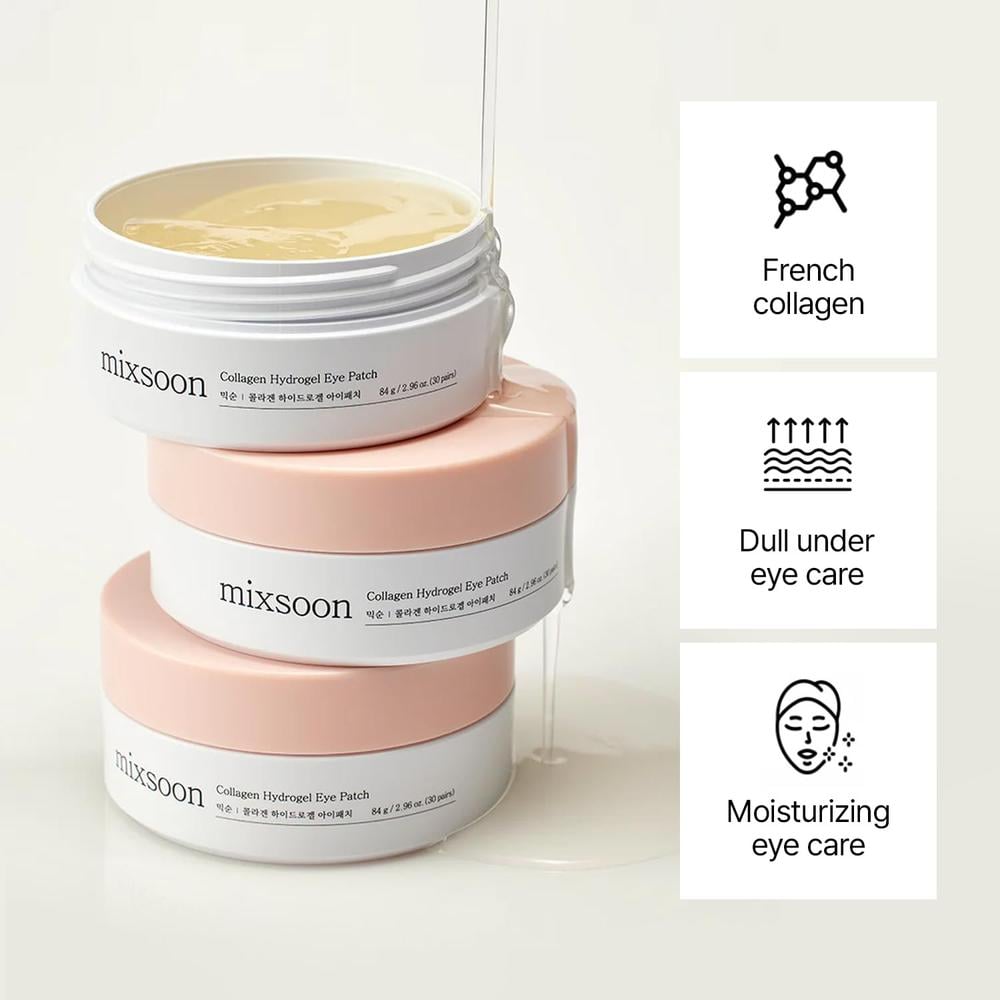 MIXSOON PARCHES OCULARES HIDROGEL CON COLÁGENO 84 G (30 PARES) – KOREA SKIN CARE - 3