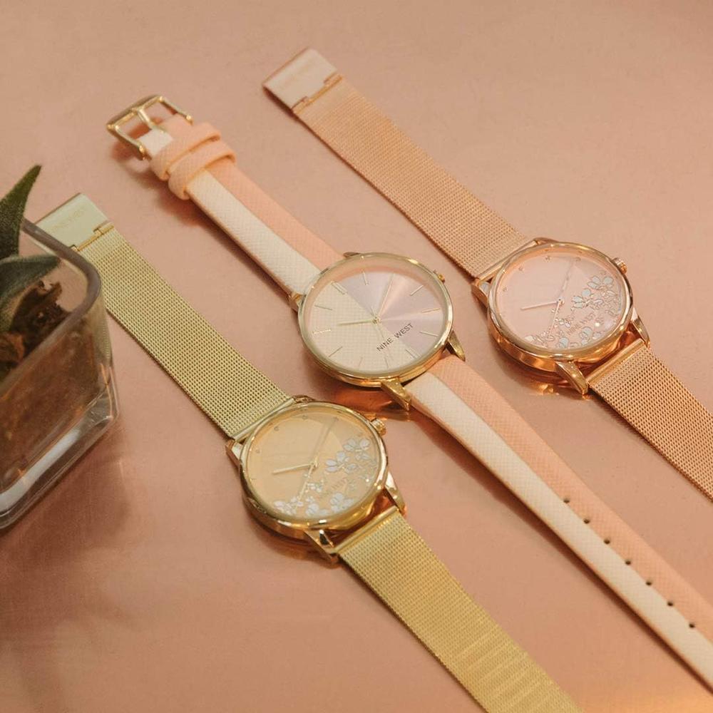 NINE WEST NW/2429FLGY RELOJ FEMENINO CON CORREA TIPO BRAZALETE | ORO ROSA - 3