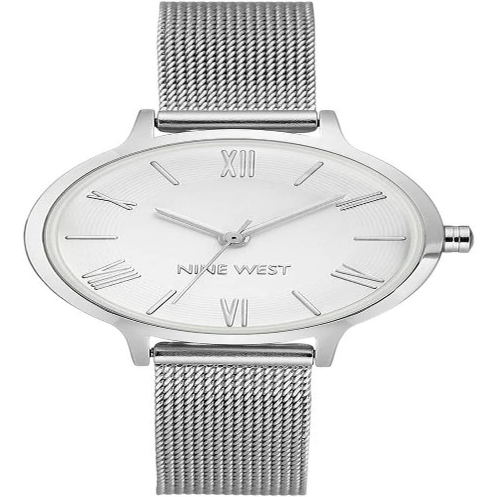 NINE WEST NW/2229SVSV RELOJ FEMENINO CON CORREA TIPO MALLA | PLATEADO - 1