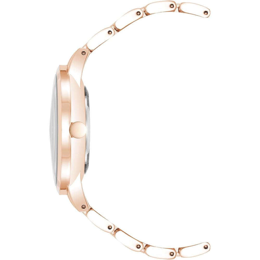 NINE WEST NW/2098CHGB RELOJ ELEGANTE PARA DAMA CON ESFERA FLORAL | ORO ROSA - 3