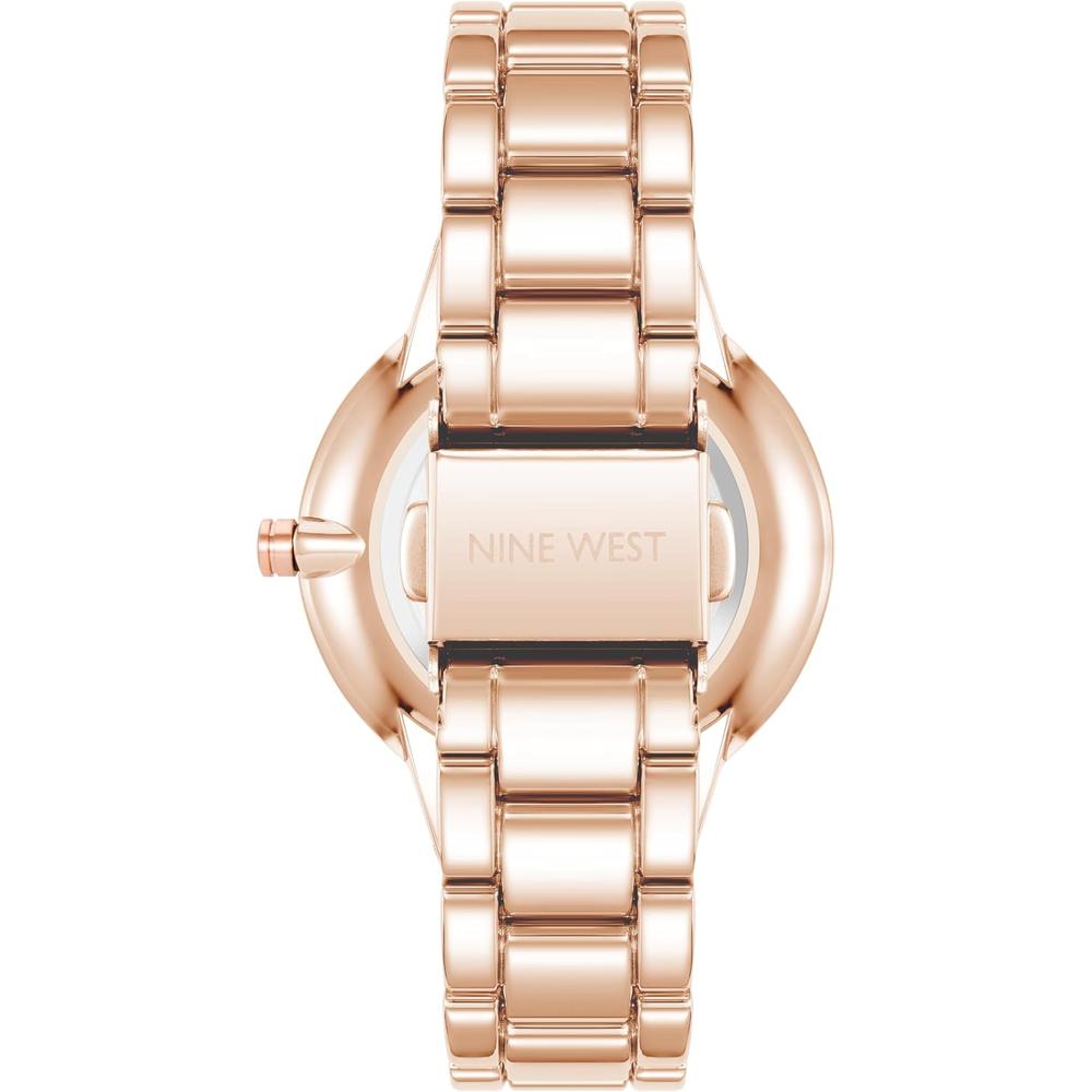 NINE WEST NW/2098CHGB RELOJ ELEGANTE PARA DAMA CON ESFERA FLORAL | ORO ROSA - 4
