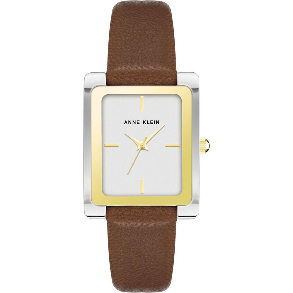 ANNE KLEIN AK / 2707TTTN RELOJ PARA DAMA CON CORREA DE PIEL | MARRÓN / PLATEADO / DORADO - 1