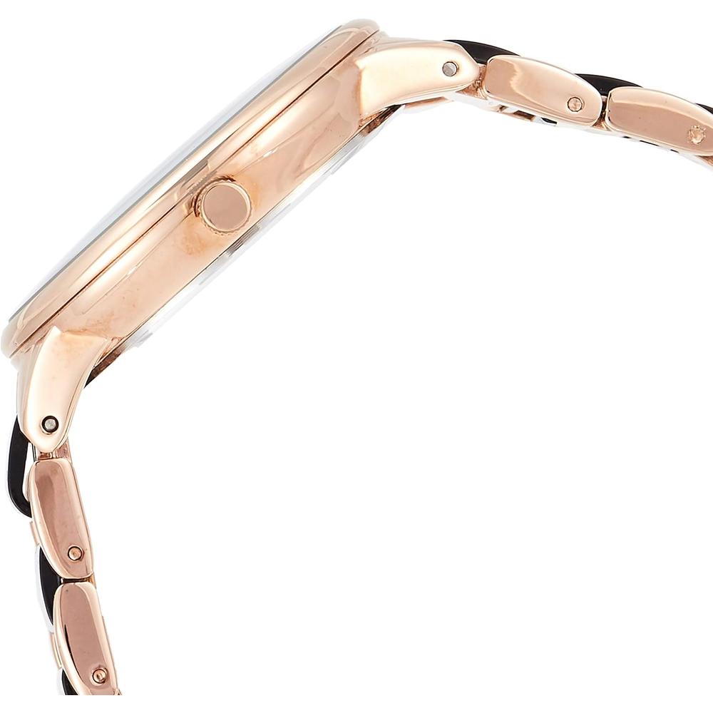 ANNE KLEIN AK/1413LBSV RELOJ PARA MUJER CON PULSERA DE RESINA | NEGRO/ORO ROSA - 4