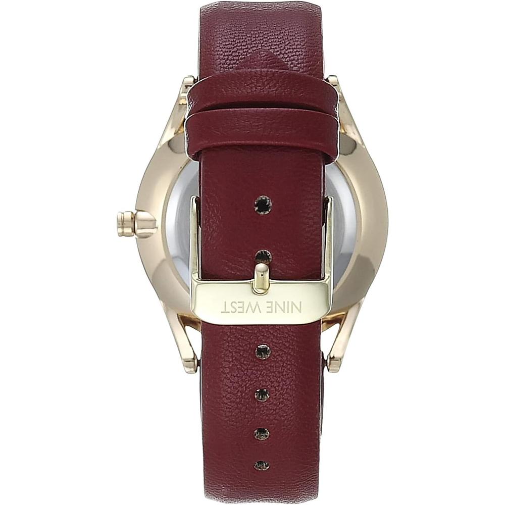 NINE WEST NW/1995SVBK RELOJ ELEGANTE CON CORREA | BORGOÑA/ DORADO - 3