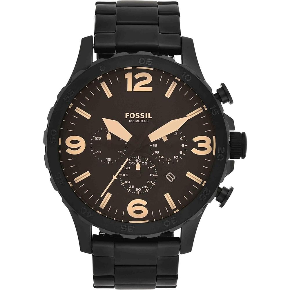 FOSSIL JR1401 RELOJ PARA HOMBRE NATE CRONÓGRAFO DE ACERO INOXIDABLE | NEGRO/MARRON - 2