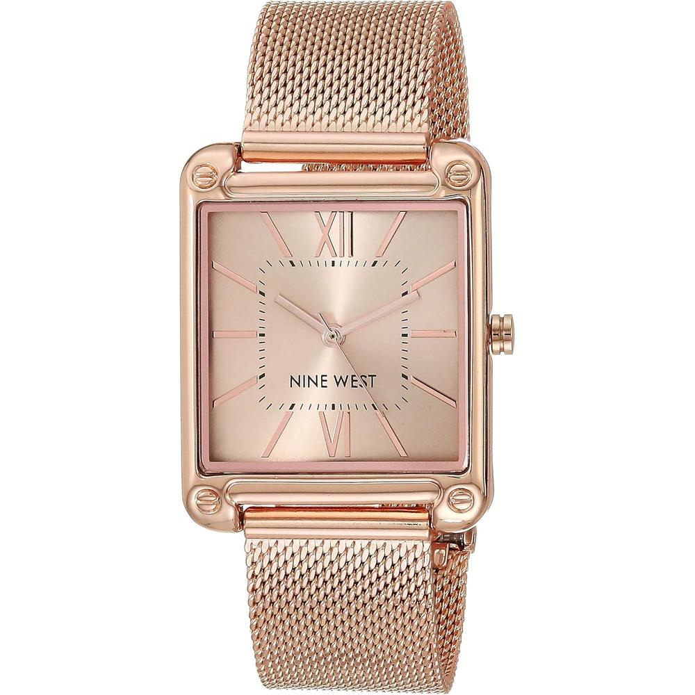 NINE WEST NW/2090CHGB RELOJ FEMENINO CON CORREA TIPO MALLA | ORO ROSA - 1