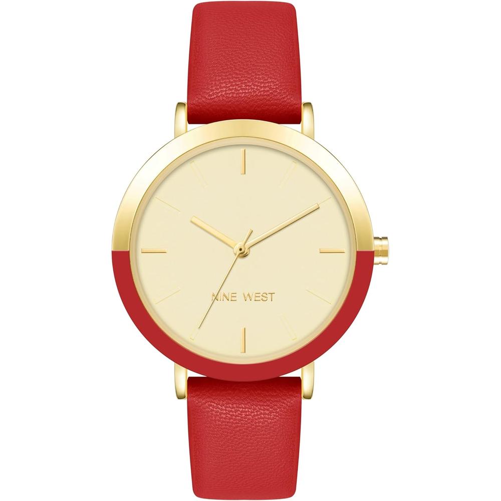 NINE WEST NW/2346GPGN RELOJ PARA DAMA CON CORREA CLÁSICA | ORO/ROJO - 2