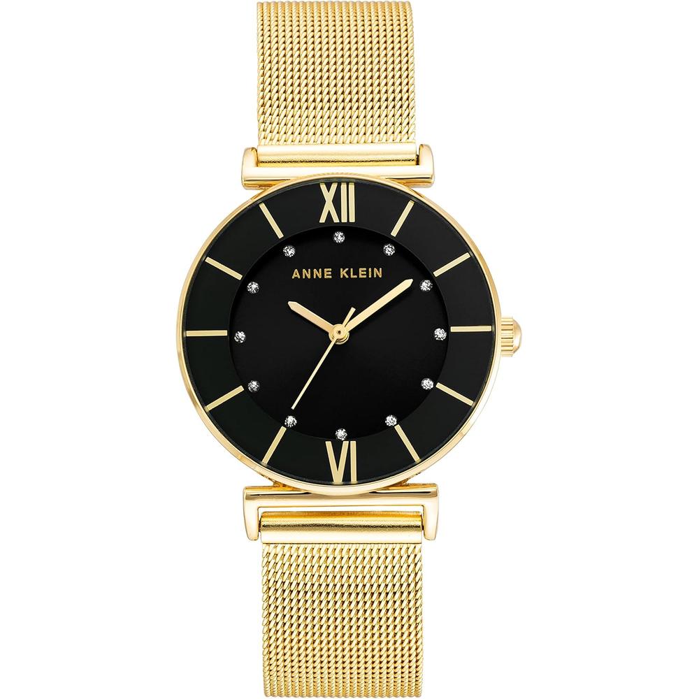 ANNE KLEIN AK/3781SVTT RELOJ FEMENINO BRILLANTE CON CORREA TIPO MALLA | DORADO/NEGRO - 2