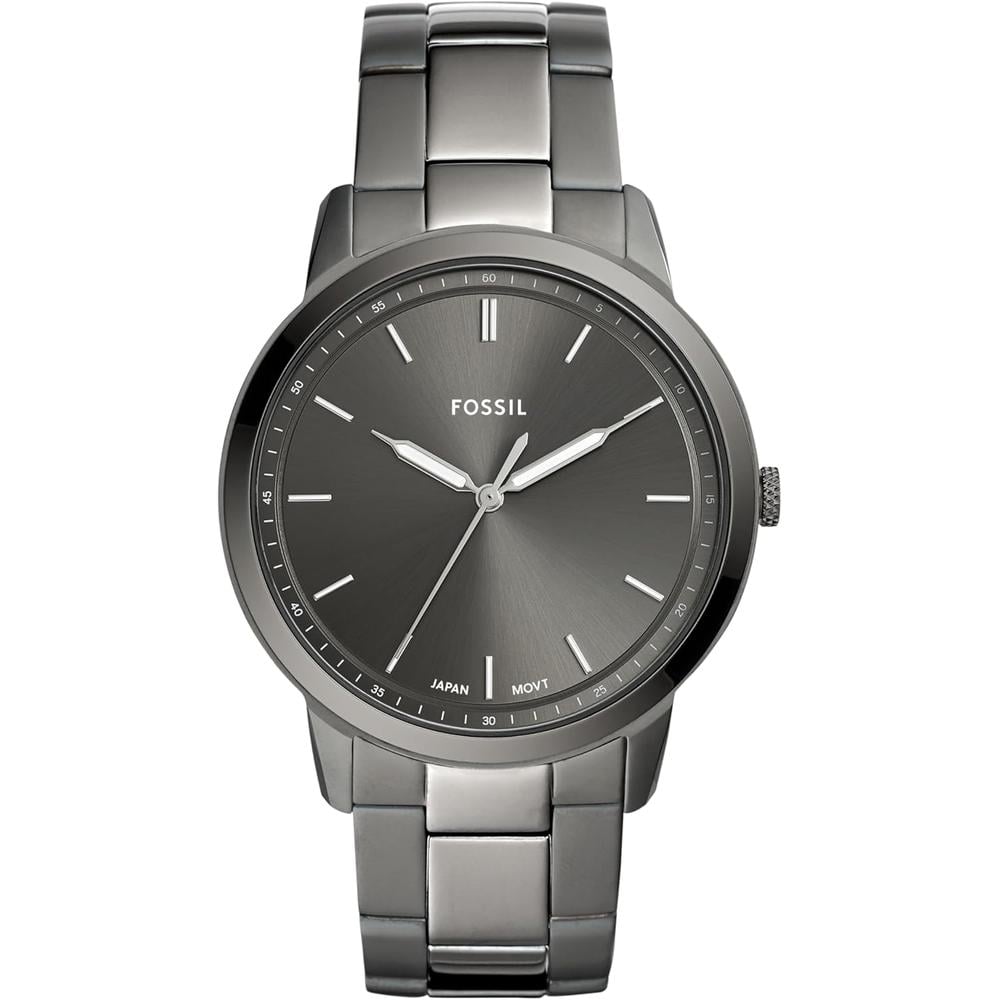 FOSSIL RELOJ MINIMALISTA DE CUARZO PARA HOMBRE CON CORREA DE CUERO | CUERO MARRÓN/PLATA/AZUL - 1