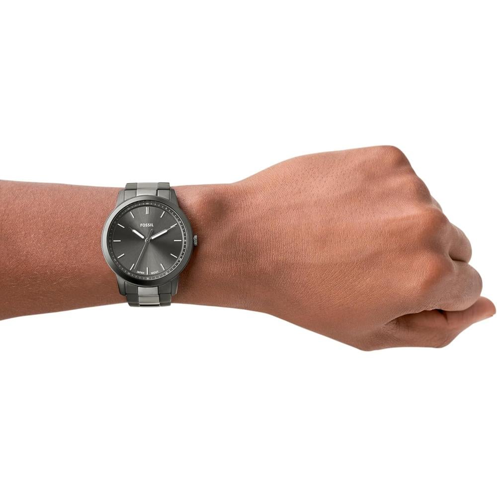 FOSSIL RELOJ MINIMALISTA DE CUARZO PARA HOMBRE CON CORREA DE CUERO | CUERO MARRÓN/PLATA/AZUL - 3