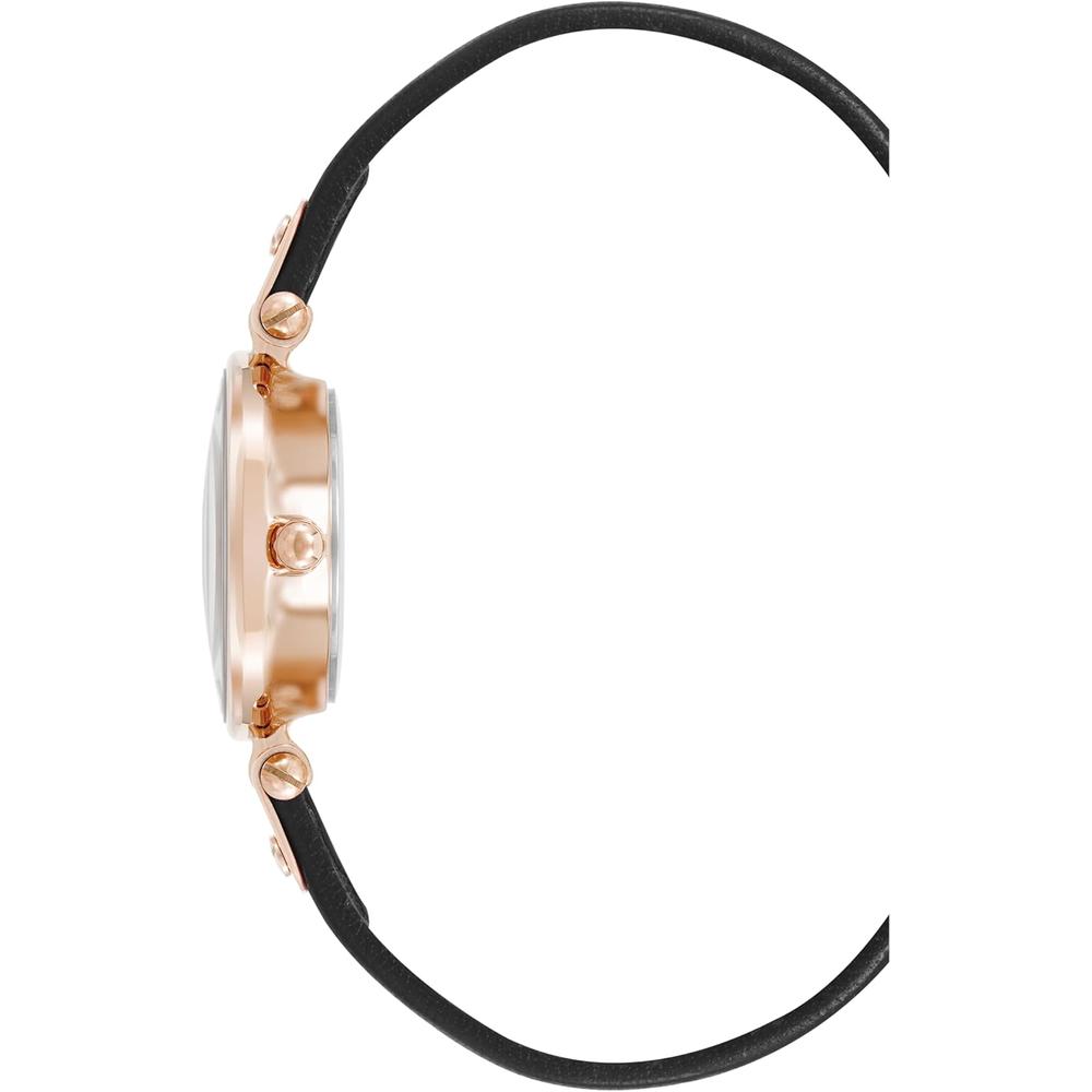 ANNE KLEIN 109442CHHY RELOJ PARA MUJER CON CORREA DE CUERO | NEGRO/ORO ROSA/ROSA - 3