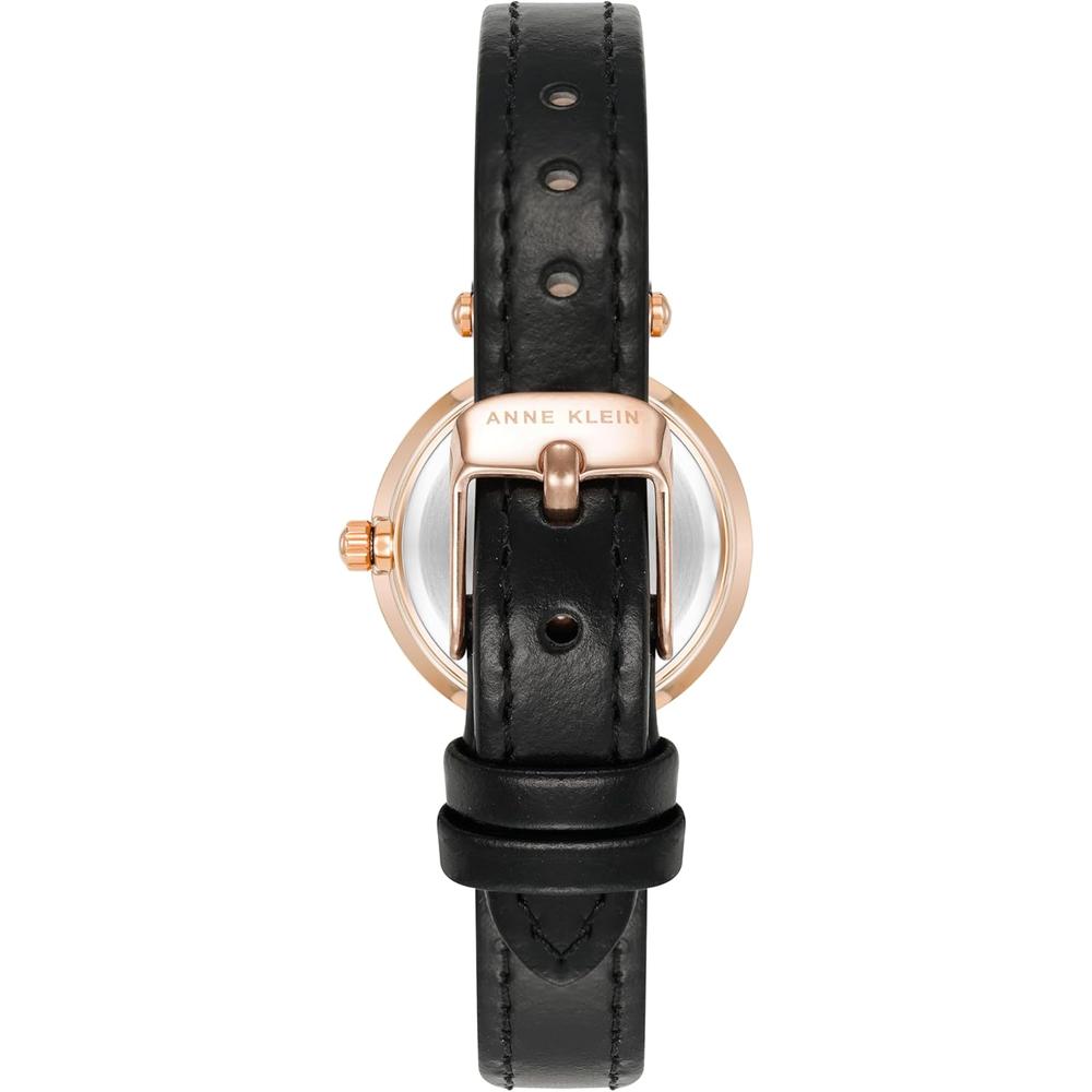 ANNE KLEIN 109442CHHY RELOJ PARA MUJER CON CORREA DE CUERO | NEGRO/ORO ROSA/ROSA - 4