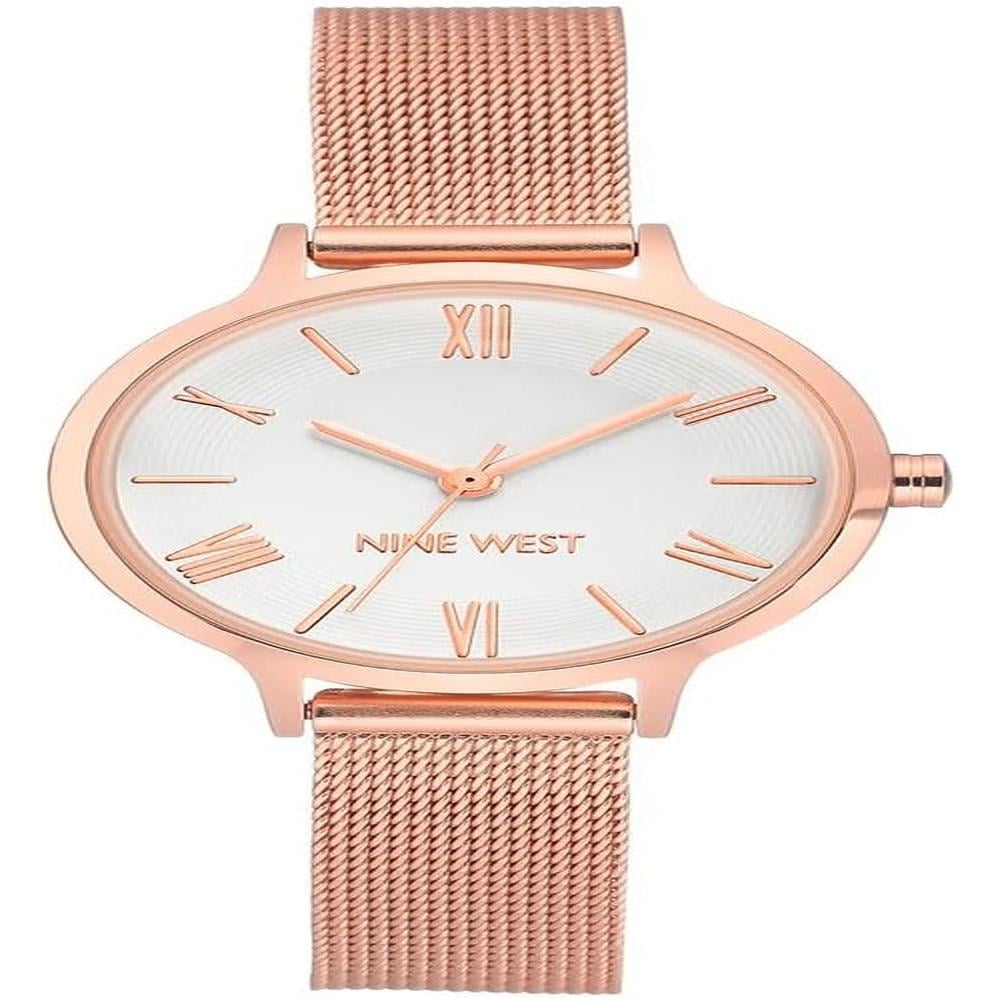 NINE WEST NW/2229SVSV RELOJ FEMENINO CON CORREA TIPO MALLA | ORO ROSA - 1