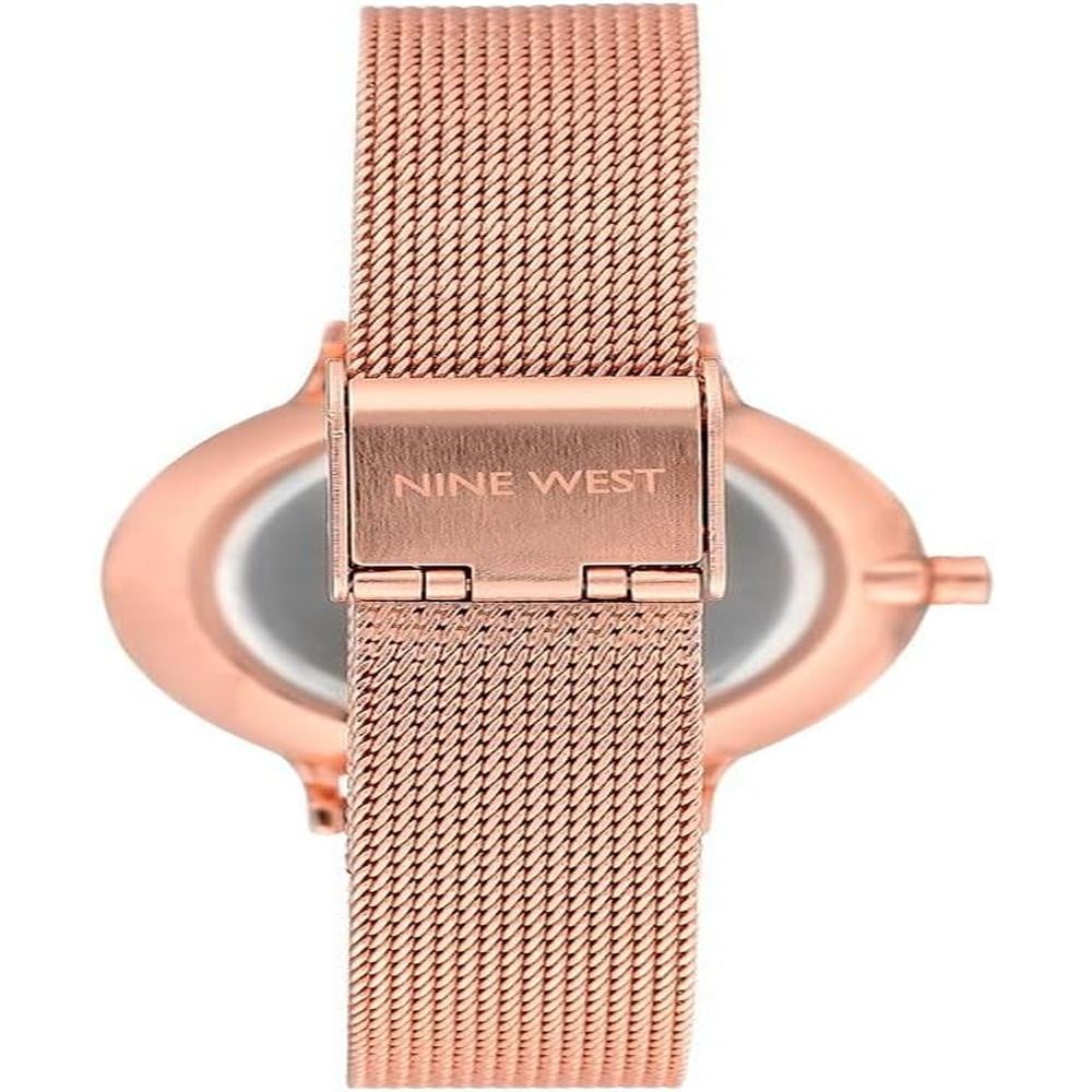 NINE WEST NW/2229SVSV RELOJ FEMENINO CON CORREA TIPO MALLA | ORO ROSA - 4