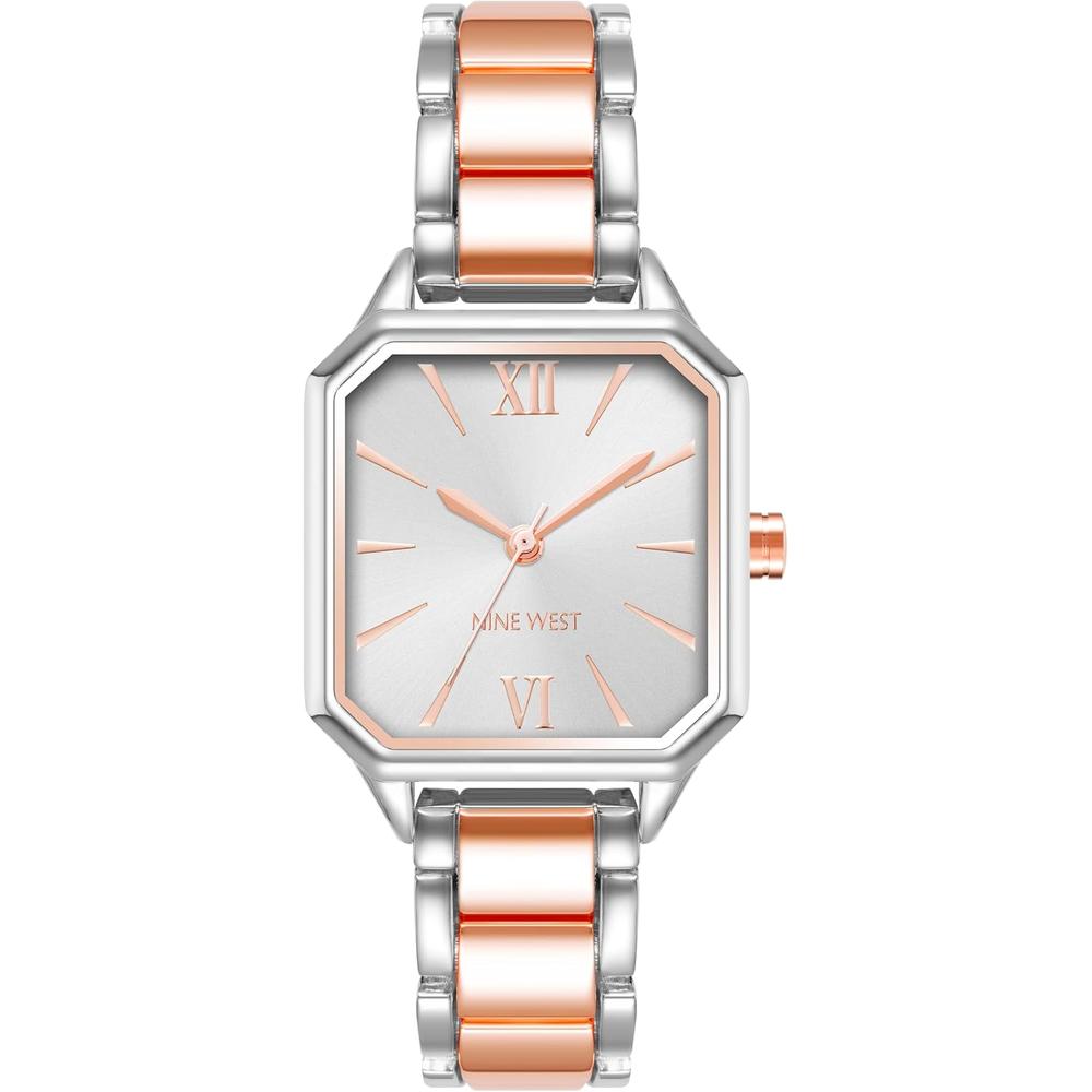 NINE WEST NW/2903SVSV RELOJ PARA DAMA CON DISEÑO CLÁSICO Y CORREA METÁLICA | PLATEADO/COBRE - 1