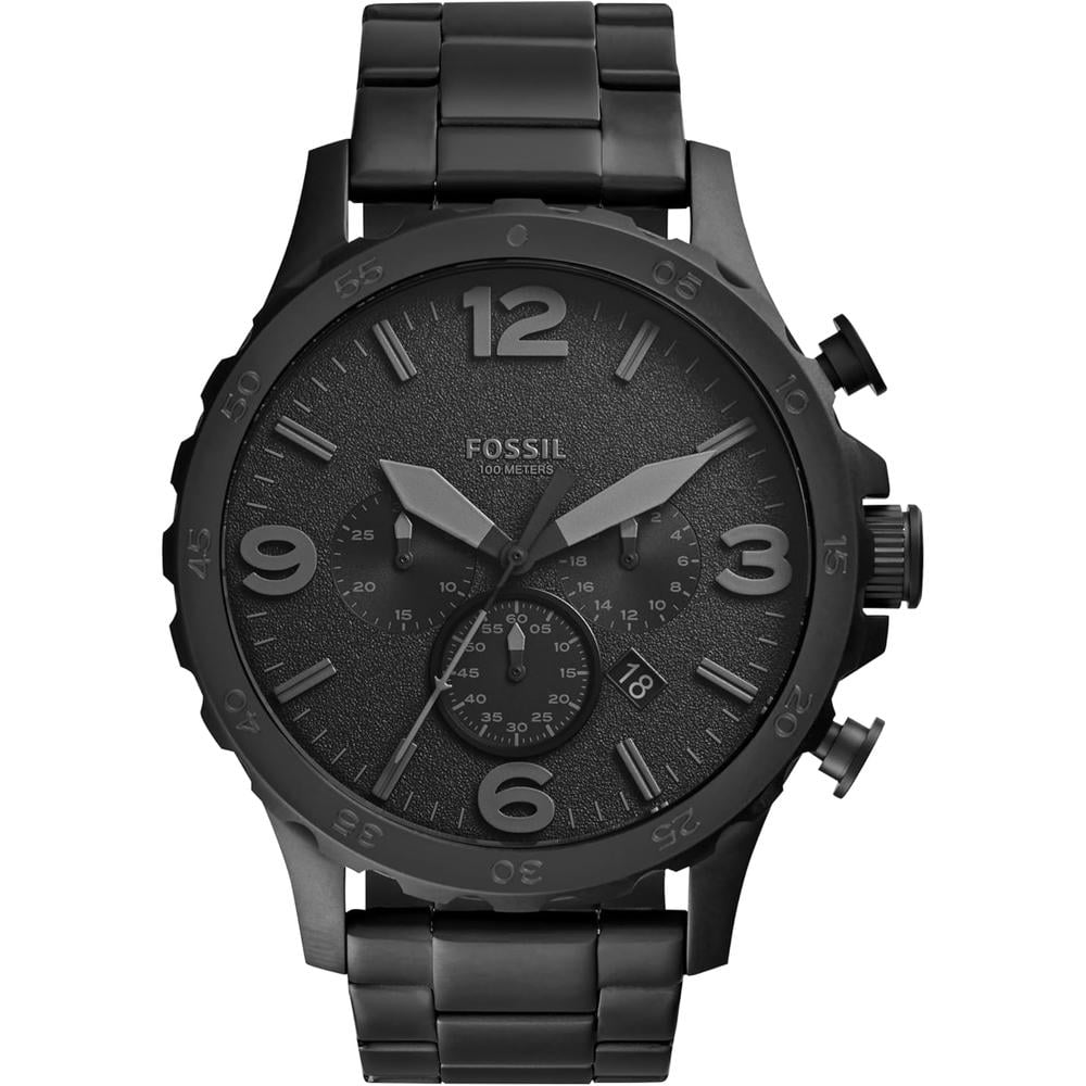 FOSSIL JR1401 RELOJ PARA HOMBRE NATE CRONÓGRAFO DE ACERO INOXIDABLE | NEGRO - 1