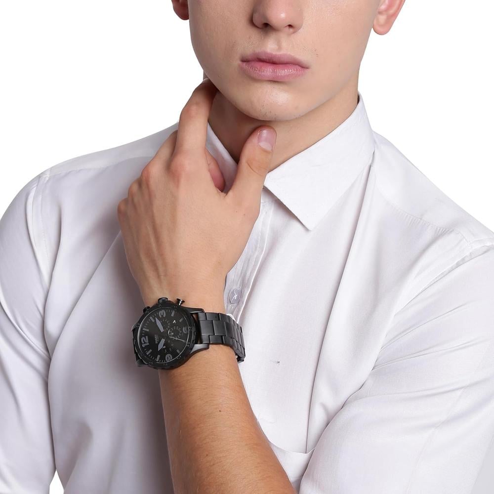 FOSSIL JR1401 RELOJ PARA HOMBRE NATE CRONÓGRAFO DE ACERO INOXIDABLE | NEGRO - 5