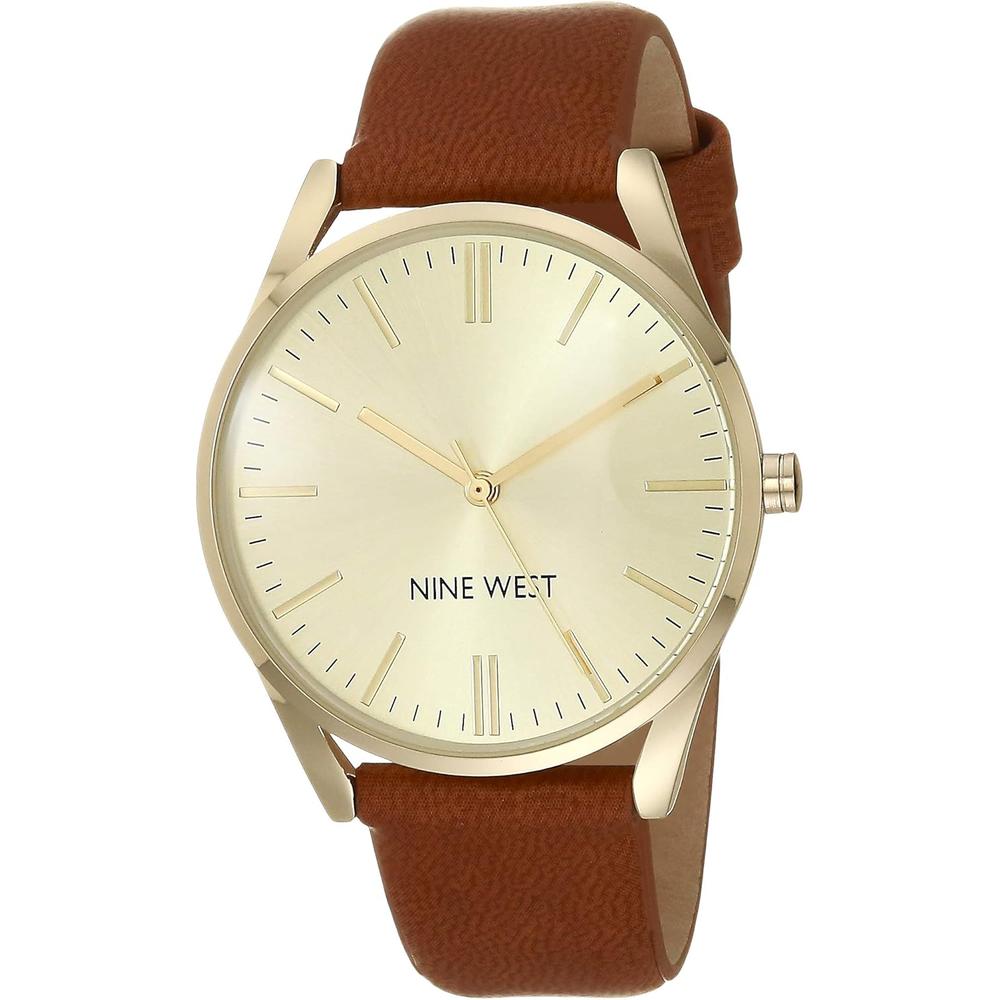 NINE WEST NW/1995SVBK RELOJ ELEGANTE CON CORREA | MARRÓN/ORO - 2