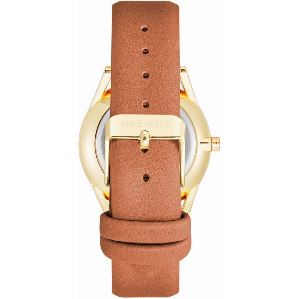 NINE WEST NW/1995SVBK RELOJ ELEGANTE CON CORREA | MARRÓN/ORO - 3