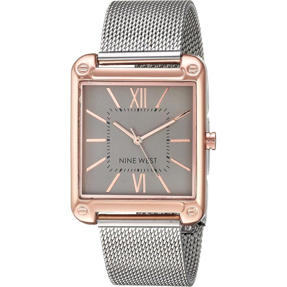 NINE WEST NW/2090CHGB RELOJ FEMENINO CON CORREA TIPO MALLA | PLATEADO/ORO ROSA - 2