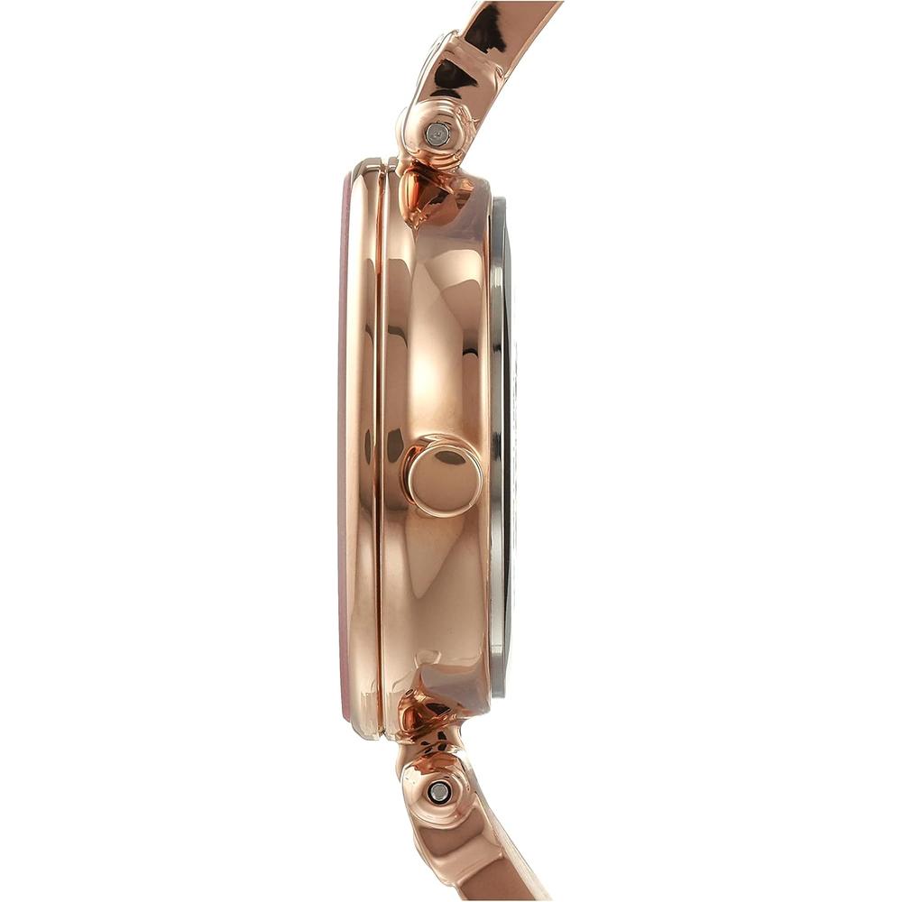ANNE KLEIN AK/1980BKGB RELOJ PARA MUJER CON DIAMANTE Y PULSERA TIPO BRAZALETE | ORO ROSA/BORGOÑA - 3